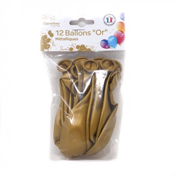 12 ballons or effet métal