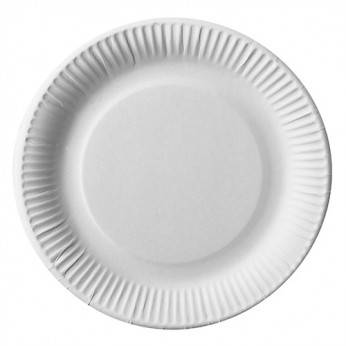 50 assiettes blanches en carton - 23cm