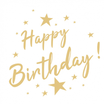 20 serviettes Happy Birthday Or - 33cm