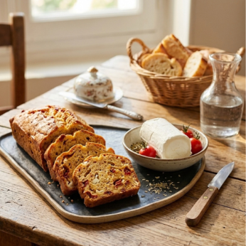 Cake tranché chèvre tomate