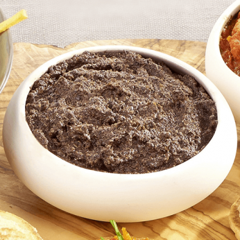 Tapenade à l'huile d'olive, olives et anchois