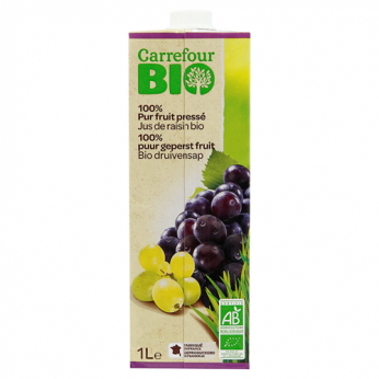 Jus de raisin 100% pur fruit pressé bio Carrefour Bio
