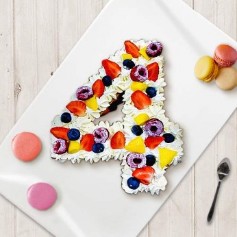 Number Cake - Fraisier - Numéro 4 - 8 parts