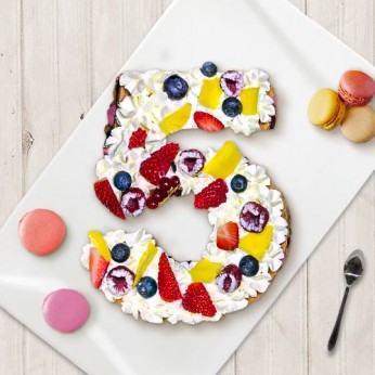 Number Cake - Fraisier - Numéro 5 - 8 parts