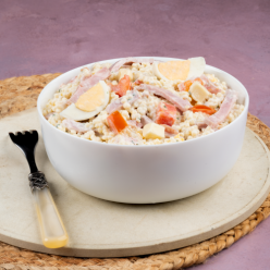 Pâtes perles au Jambon et aux Oeufs