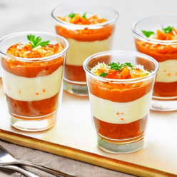 4 verrines saint jacques carottes et pommes fondantes