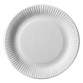 50 assiettes blanches en carton - 23cm
