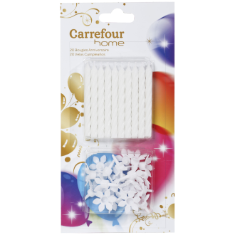 Bougie anniversaire classic, blanches