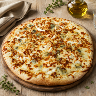 Pizza 3 fromages pâte industrielle
