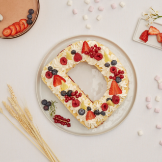 Letter Cake - Fraise - 6 Parts