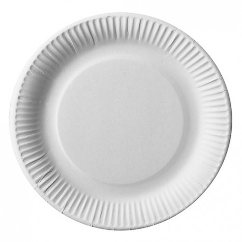 50 assiettes blanches en carton - 23cm