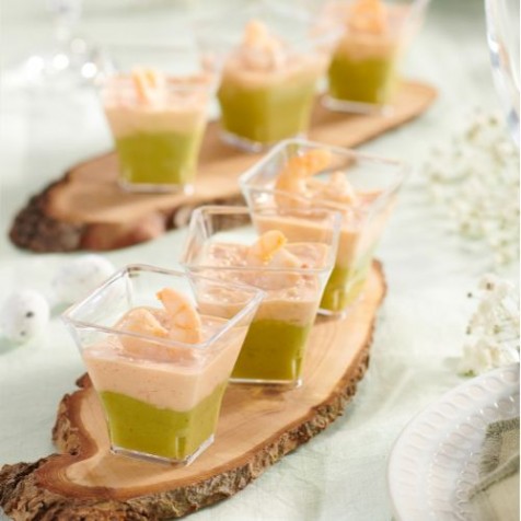 6 Verrines avocat cocktail de crevettes