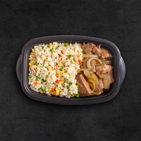 Boeuf aux oignions et Riz Cantonais