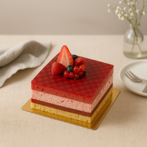 Entremet framboise - 4 parts
