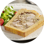 Pâté en croûte au poulet à la moutarde à l'ancienne et au citron (tranche de 130g)