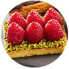 Tarte carrée sablée framboise