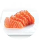 Tranches de sashimis de saumon