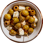 Olives vertes feta tomate et origan (150g)