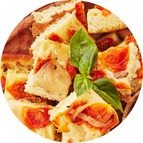 30 toasts focaccia tomates cerises, oignons (400g)
