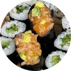 Gunkans tartare saumon avocat wasabi