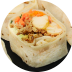 tranches d'un wrap tortilla poulet